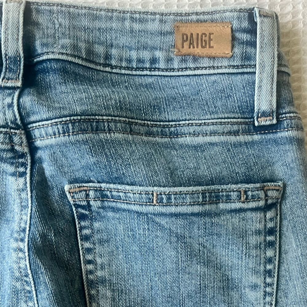 PAIGE Women's Hoxton Straight Light Wash Fray Hem Ankle Jeans Size 24 - Picture 5 of 14